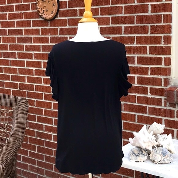 Max Studio Flutter Split Sleeve Top - Picture 4 of 8